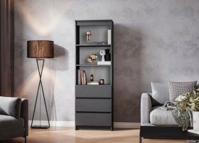 Стеллаж Мори МСТ600.3, графит в Советском - sovetskij.germes-mebel.ru | фото