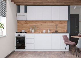 Кухня Мори белый/белый 2.0м в Советском - sovetskij.germes-mebel.ru | фото