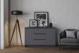 Комод МОРИ МК1200.3, графит в Советском - sovetskij.germes-mebel.ru | фото