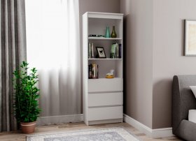 Стеллаж Мори МСТ600.3, белый в Советском - sovetskij.germes-mebel.ru | фото