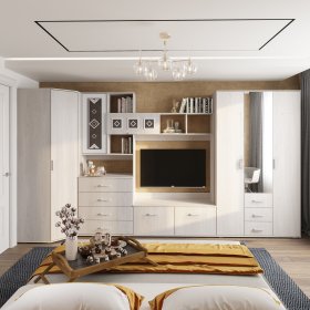 Гостиная Белла ясень белый в Советском - sovetskij.germes-mebel.ru | фото