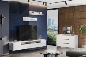 Гостиная Денвер белый в Советском - sovetskij.germes-mebel.ru | фото