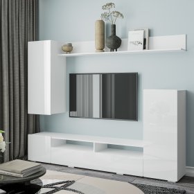 Стенка в гостиную Диаманд белый в Советском - sovetskij.germes-mebel.ru | фото