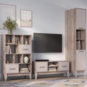 Гостиная Скандика дуб смоки/кашемир в Советском - sovetskij.germes-mebel.ru | фото