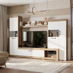 Гостиная Тесла дуб каньон/белый в Советском - sovetskij.germes-mebel.ru | фото