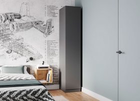 Шкаф пенал Мори МШ 400, графит в Советском - sovetskij.germes-mebel.ru | фото