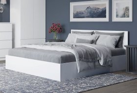 Кровать МОРИ КРМ 1600.1, белый в Советском - sovetskij.germes-mebel.ru | фото