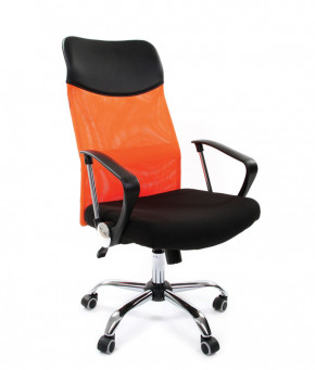 Кресло для руководителя CHAIRMAN 610 N (15-21 черный/сетка оранжевый) в Советском - sovetskij.germes-mebel.ru | фото
