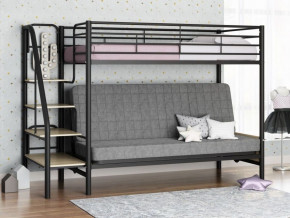 Кровать двухъярусная с диваном "Мадлен-3" (Черный/Серый) в Советском - sovetskij.germes-mebel.ru | фото