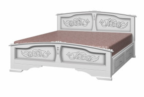 ЕЛЕНА Кровать из массива 1600 (Белый жемчуг) с 2-мя ящиками в Советском - sovetskij.germes-mebel.ru | фото