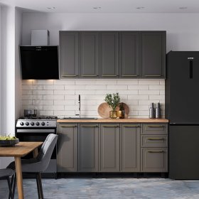 Кухня 1,6 м Адель графит нубук в Советском - sovetskij.germes-mebel.ru | фото
