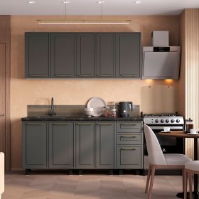Кухня 1,8 м Адель графит нубук в Советском - sovetskij.germes-mebel.ru | фото