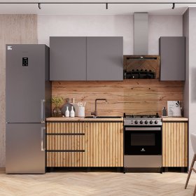 Кухня Шерлок 1,6 м Графит/Крафт в Советском - sovetskij.germes-mebel.ru | фото