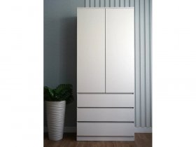 Шкаф Мори МШ 900.2, 2двери, 3 ящика, белый в Советском - sovetskij.germes-mebel.ru | фото