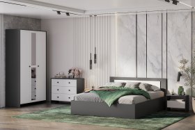 Спальня Дольче Графит/Белый в Советском - sovetskij.germes-mebel.ru | фото