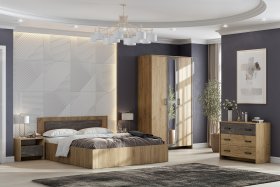 Спальня МСП 1 Дуб Золотой/Камень темный в Советском - sovetskij.germes-mebel.ru | фото