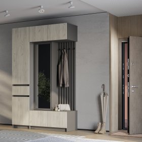 Прихожая Багира графит/дуб крафт белый в Советском - sovetskij.germes-mebel.ru | фото