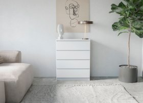 Комод Мори МК800.4, белый в Советском - sovetskij.germes-mebel.ru | фото