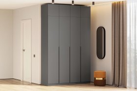Шкаф шк-5 графит 1600, с антресолью в Советском - sovetskij.germes-mebel.ru | фото