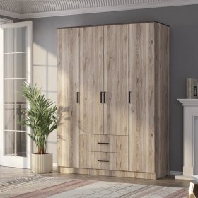 Шкаф 4-х створчатый Титан дуб смоки в Советском - sovetskij.germes-mebel.ru | фото