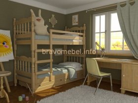 СОНЯ Кровать двухъярусная (Сосна) в Советском - sovetskij.germes-mebel.ru | фото