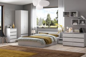 Спальня Токио Белый текстурный вариант 2 в Советском - sovetskij.germes-mebel.ru | фото