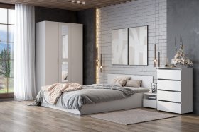 Спальня Токио Белый текстурный вариант 1 в Советском - sovetskij.germes-mebel.ru | фото