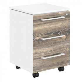 Тумбочка Morris MMC-3D.A, белый/дуб базель в Советском - sovetskij.germes-mebel.ru | фото