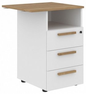 Тумбочка Forta FLC-3D.2, белый/дуб гамильтон в Советском - sovetskij.germes-mebel.ru | фото