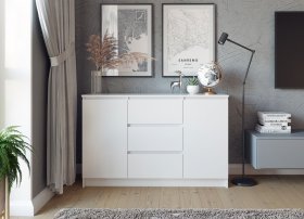 Комод МОРИ МК1200.3, белый в Советском - sovetskij.germes-mebel.ru | фото